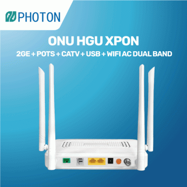 ONU HGU XPON con: 2GE + POTs + CATV +USB + WI-FI 2.4 - 5 Gh, DUAL BAND