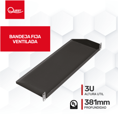 Bandeja Fija Lisa de 3U • Profundidad 381 mm