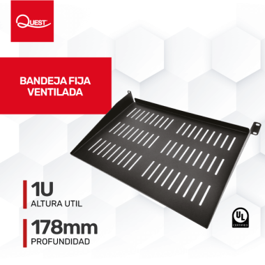 Bandeja Fija Ventilada de 1U Profundidad: 178 mm