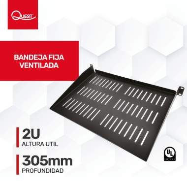 Bandeja Fija Ventilada de 2U Profundidad: 305 mm