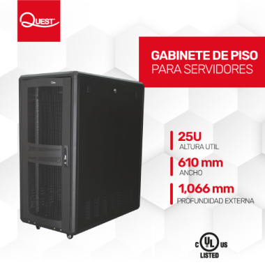 Gabinetes de Piso 25U | Ancho: 610 mm • Fondo: 1,066 mm