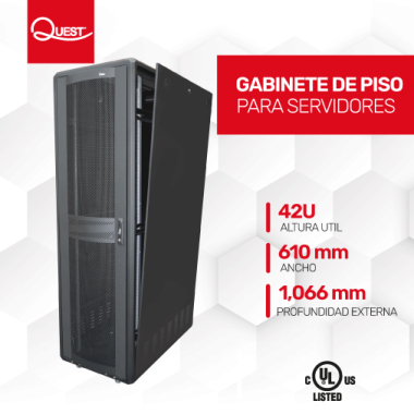 Gabinetes de Piso 42U | Ancho: 610 mm Fondo: 1,066 mm